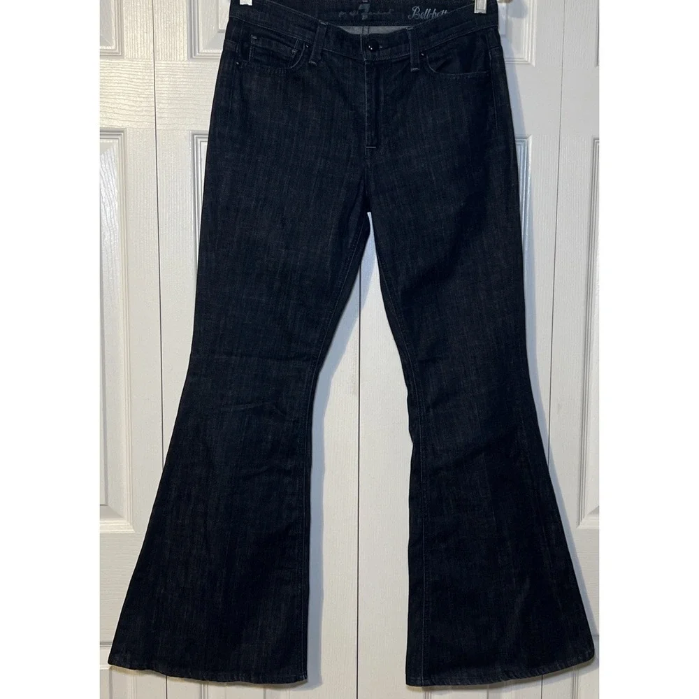 7 For All Mankind Vintage Women's Bell-Bottom Mid Rise Jeans Size 28 (29x30)